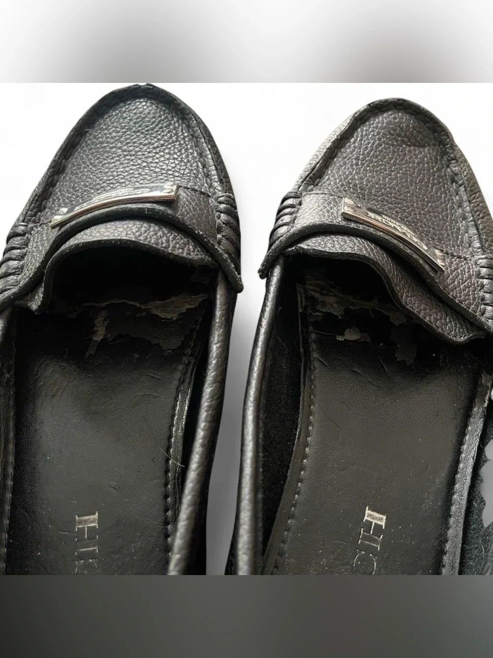 Coach Fredrica Black Pebbled Leather Loafers Workwear Flats Women’s Size 6B